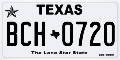 TX license plate BCH0720