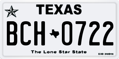 TX license plate BCH0722