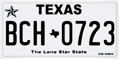 TX license plate BCH0723