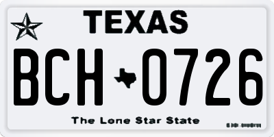 TX license plate BCH0726