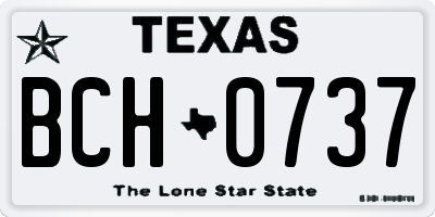 TX license plate BCH0737