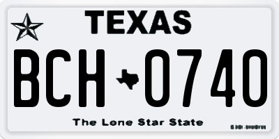 TX license plate BCH0740