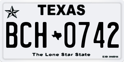 TX license plate BCH0742