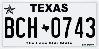 TX license plate BCH0743
