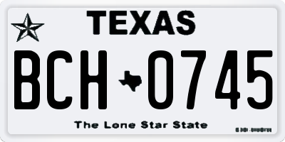 TX license plate BCH0745
