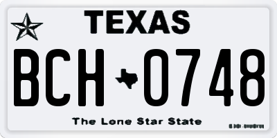 TX license plate BCH0748