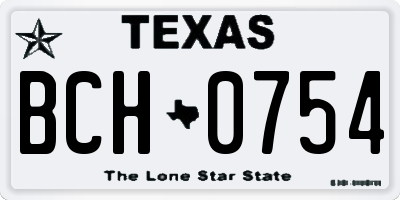 TX license plate BCH0754