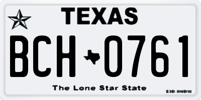 TX license plate BCH0761