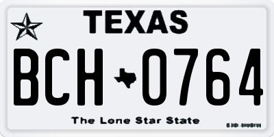 TX license plate BCH0764