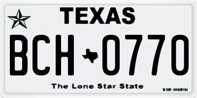 TX license plate BCH0770