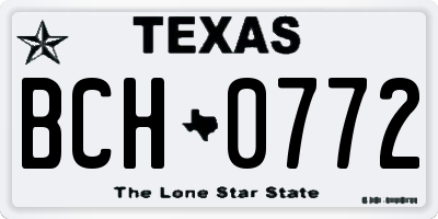 TX license plate BCH0772