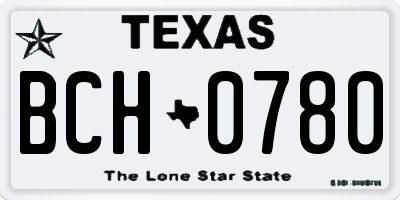 TX license plate BCH0780
