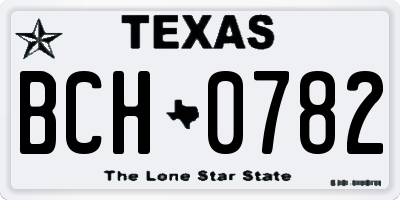 TX license plate BCH0782