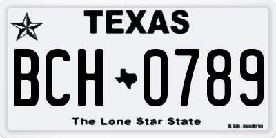 TX license plate BCH0789