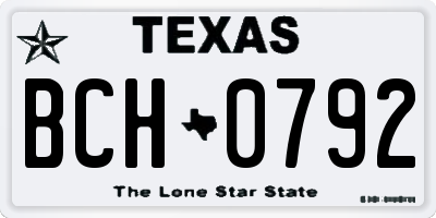 TX license plate BCH0792