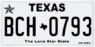 TX license plate BCH0793