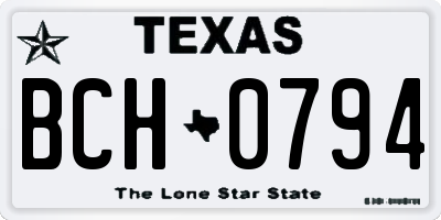 TX license plate BCH0794