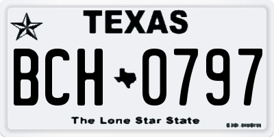 TX license plate BCH0797