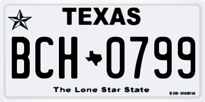 TX license plate BCH0799