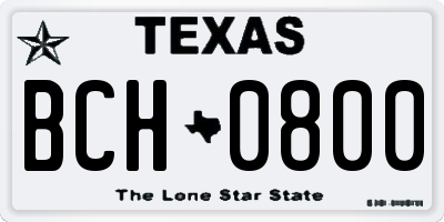 TX license plate BCH0800
