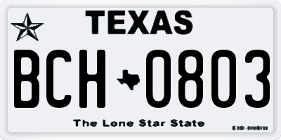 TX license plate BCH0803