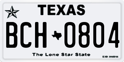 TX license plate BCH0804