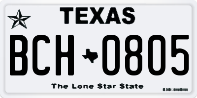 TX license plate BCH0805