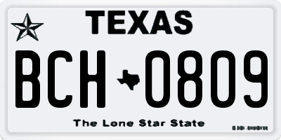 TX license plate BCH0809