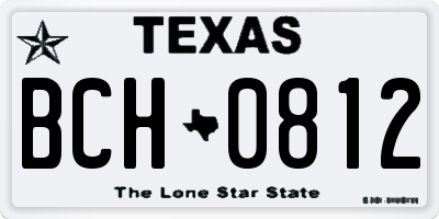 TX license plate BCH0812