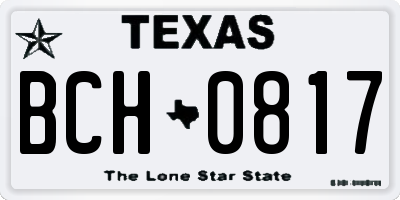 TX license plate BCH0817