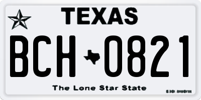 TX license plate BCH0821