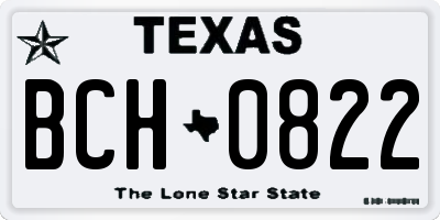 TX license plate BCH0822