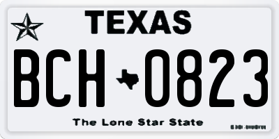 TX license plate BCH0823