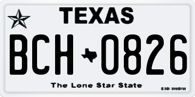 TX license plate BCH0826