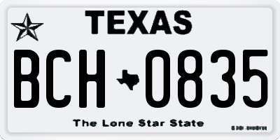TX license plate BCH0835