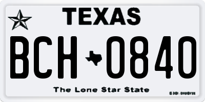 TX license plate BCH0840
