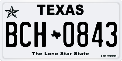 TX license plate BCH0843