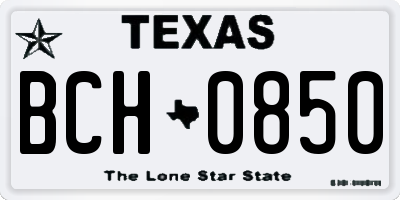 TX license plate BCH0850