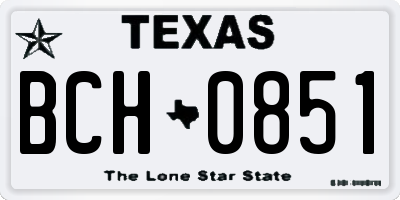 TX license plate BCH0851
