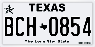 TX license plate BCH0854