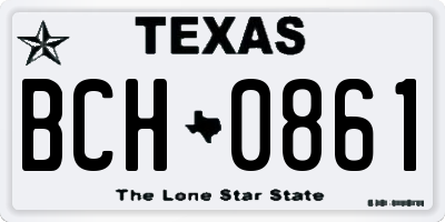 TX license plate BCH0861