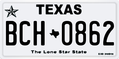TX license plate BCH0862