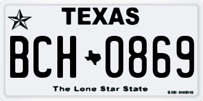 TX license plate BCH0869