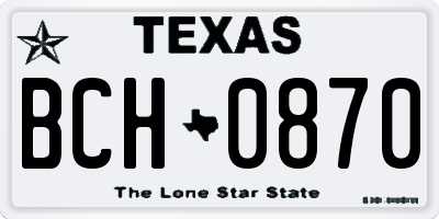 TX license plate BCH0870