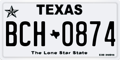 TX license plate BCH0874