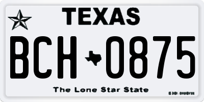 TX license plate BCH0875