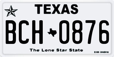 TX license plate BCH0876