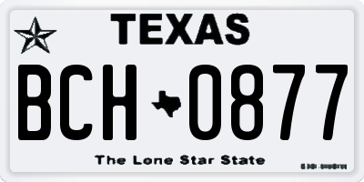 TX license plate BCH0877