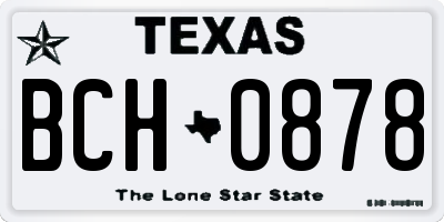 TX license plate BCH0878