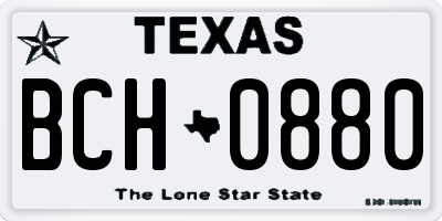 TX license plate BCH0880